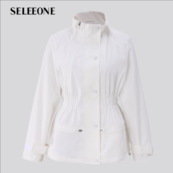 
seleeone sports stand collar waist slimming jacket temperament versatile jacket