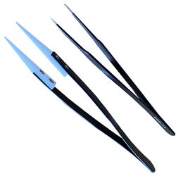 Ceramic insulated tweezers, high temperature resistant to 1200 degrees, industrial tweezers, non-conductive, anti-static tips