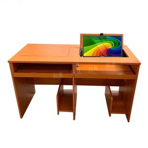 
School multimedia computer room electronic classroom manual flipper hidden computer embedded training examination table office desk