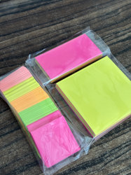 Fluorescent Paper Squares｜Notebook Material Non-Sticky Sticky Notes Five Colors Mixed Pack 72g (Includes Long Strips)