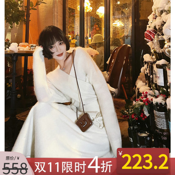 
NANASTORE sweater women's 2024 spring new sweater short V-neck top loose winter thickened small special