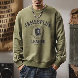 
Heavy sweatshirt for men in spring and autumn American couple long sleeve round neck early autumn casual heavy hatless base shirt