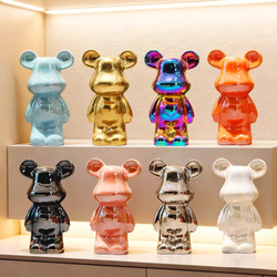 Trendy Bear Figurine for Living Room, Light Luxury High-End Home Decor, Tv Cabinet, Sideboard Decoration, Ceramic Light Luxury Item