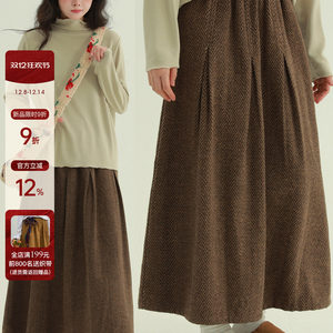 
Rare RARE 'Warm Winter is Coming' A-line woolen skirt, retro, artistic, casual, versatile, age-reducing and slimming skirt