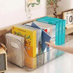 Desk Storage Box, Desktop Book Stand, Stationery Compartment Organizer, Acrylic Transparent Office File Basket