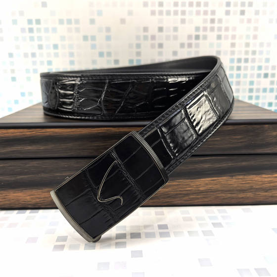 
SATCHI authentic 2026 new men's belt crocodile leather trouser belt automatic buckle belt NH72508-1H