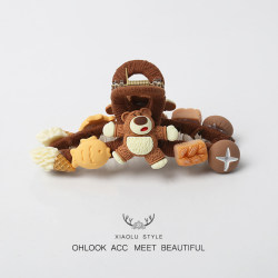 Childlike Strawberry Bear Hair Clip, Cute Shark Clip, Super Adorable Handmade DIY Back of Head Hair Clip, Hair Accessory