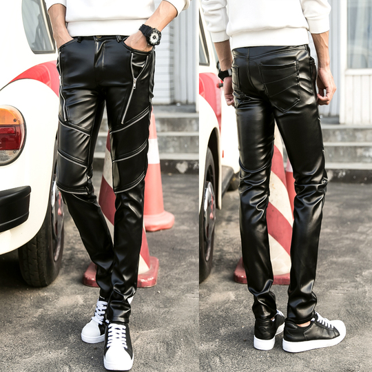 Male Latex Leggings Outfits Night Out Mens Black Leather Pants