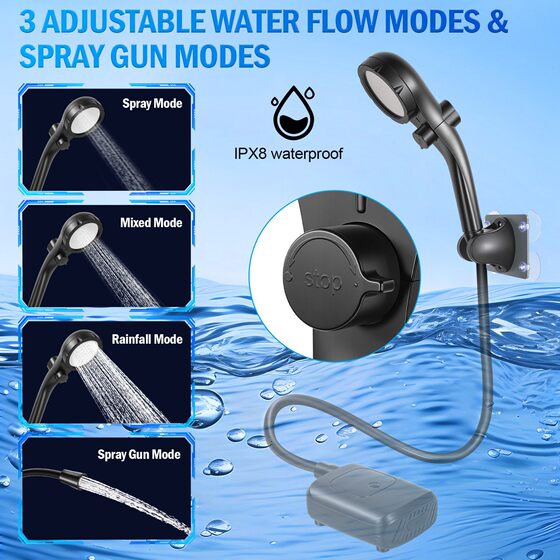 
Outdoor bathing portable shower outdoor construction site dormitory simple handheld electric shower rural home