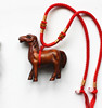 Imitation of heaven,s wedding dress small wooden horse pendant necklace leather rope mahogany horse leather rope mahogany tiger birthday gift