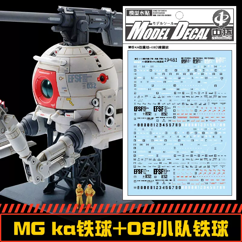 中環】MG 1:100 Ball RB-79/K 鐵球(08MS小隊+KA版).專用水貼-Taobao