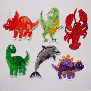 
Cute dinosaur shark embroidery cloth patch children's clothes patch fashionable down jacket pants schoolbag ironing patch