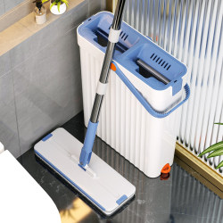 Mop for Home Use, One-Swipe Clean, 2024 New Model, Hands-Free Flat Mop, Dual-Use for Dry and Wet, Mop Bucket, Lazy Mop Cleaning Tool