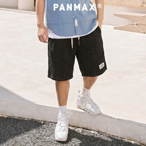 
PANMAX plus size men's trendy brand summer American cool textured loose breathable soft sports shorts three-quarter pants