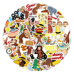 50Pcs Kindergarten Reward Stickers Curious George Picture Book Curious George Monkey Stickers