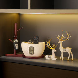 Key Storage Ornament for Entryway, New Chinese-Style Living Room Tabletop Luxury Ingot Home Decoration for the Entrance