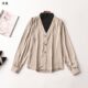 242279 Autumn shirt women's middle long sleeve tall neck
