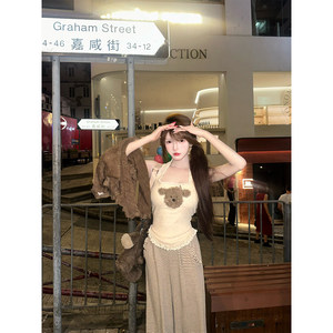 
[Reese] Jili Gulu Autumn and winter camisole casual wide-leg trousers R2355-1L