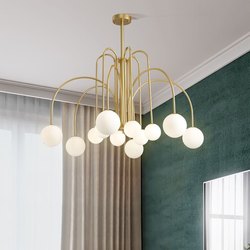 Nordic Chandelier for Living Room and Bedroom, Modern Minimalist Magic Bean Molecule, Trendy Restaurant, Creative and Unique, ins Clothing Store Light