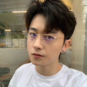 Golden Siwen retro men's glasses rack Korean version of the small square box anti -blue light with myopia optical glasses box women's tide