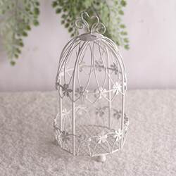 Zakka Style Hanging Birdcage Ornament French Home Garden Decoration Wrought Iron Wedding Candlestick Photo Props
