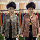 Ethnic style mother's Tang suit small coat winter new style plus velvet buckle short cardigan elastic warm floral top
