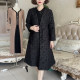 Retro jacket high -end atmosphere spring and autumn new national air quality big pocket wide wife black mid -length windbreaker girl
