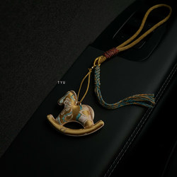 2026 Year of the Horse Zodiac Year Female Song Jin Small Horse Car Pendant Rearview Mirror Decoration Car Hanging Ornament New Year Gift