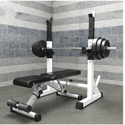 Commercial Fitness Multi-Functional Weight Bench Home Smart Retractable Bench Press Squat Rack Barbell Set Fitness Equipment