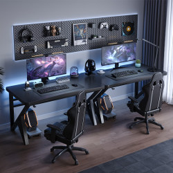 Double Desktop Computer Desk, Home Long Desk, Two-Person Side-By-Side Gaming Desk, Simple Bedroom Office Desk, Workbench