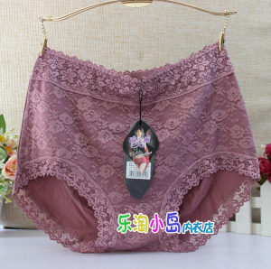 Perfect couple high -waisted lace double -layer cotton ladies large size lifting panties 6174