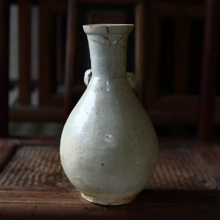 中国清时代 石湾窑 双耳瓶花瓶 中国清时代 石湾窑 双耳瓶花瓶