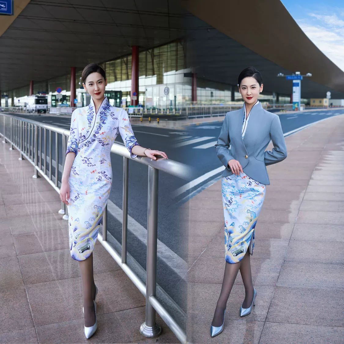 海南航空CA制服セット 海天祥雲、スチュワーデス乗務員の制服 旗袍 M