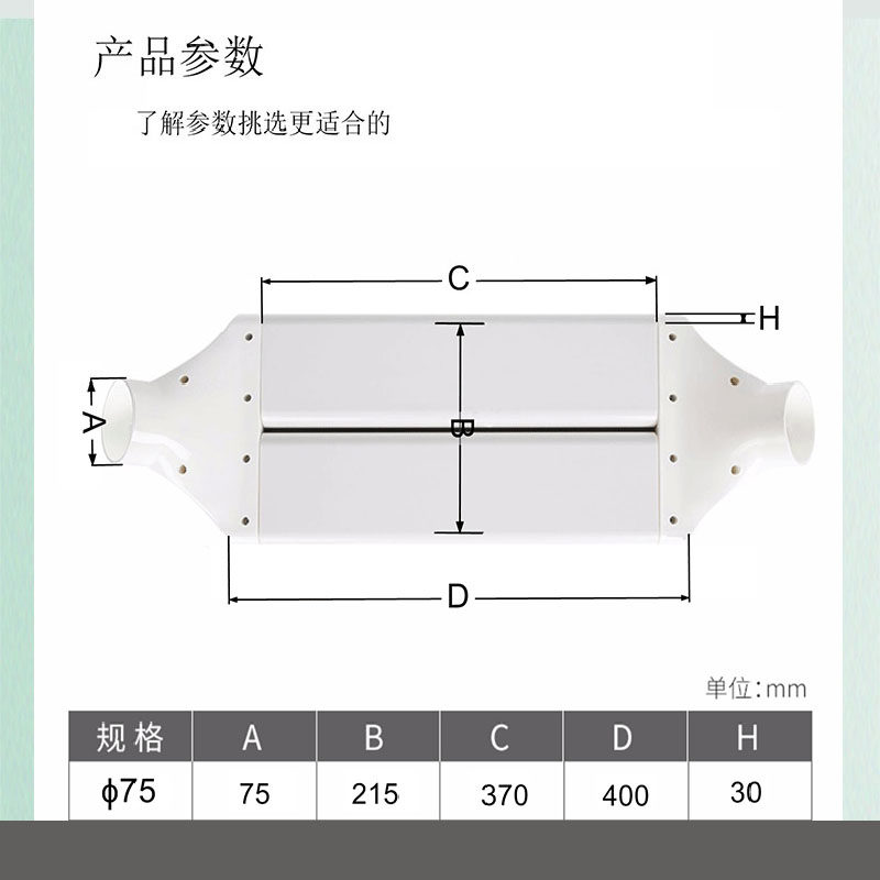 Bathroom Exhaust Vent Lintel - 75mm Square ABS Pipe