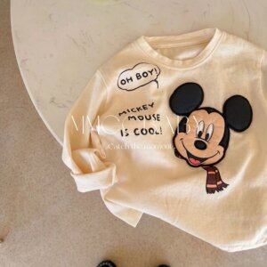 
Children's cartoon T-shirt long-sleeved 2025 new baby boy autumn tops small and medium-sized children's pure cotton base shirt female fashionable