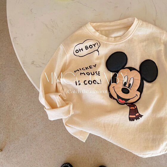 
Children's cartoon T-shirt long-sleeved 2025 new baby boy autumn tops small and medium-sized children's pure cotton base shirt female fashionable