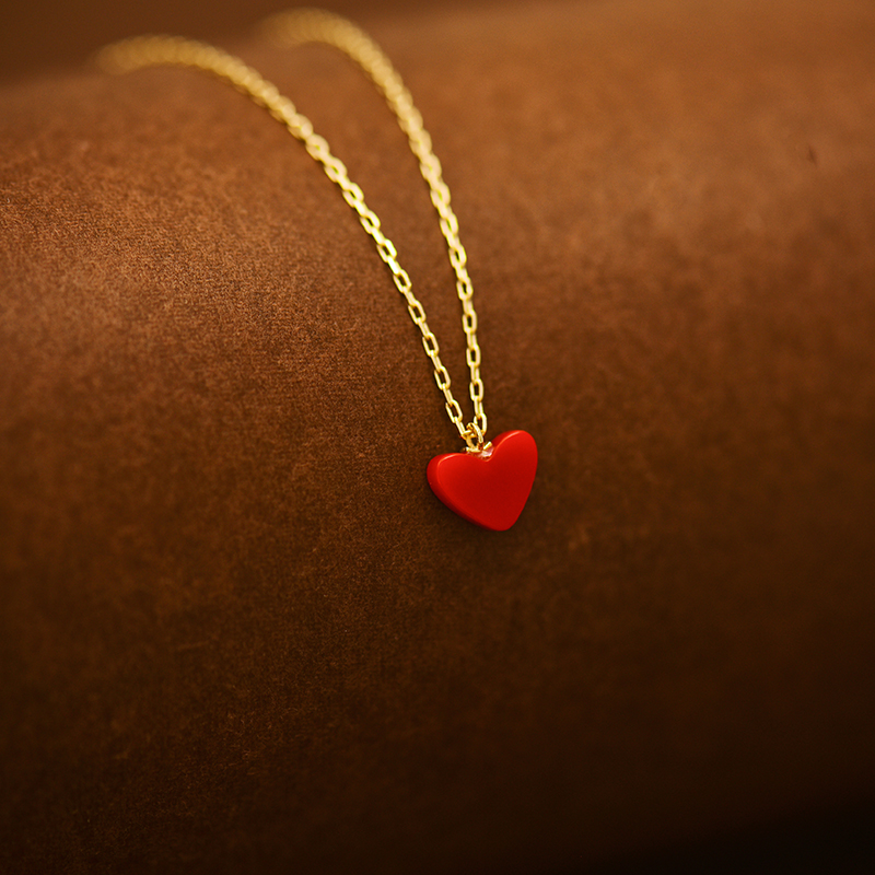 [韓国人気ジュエリー] nff dot heart necklace-ivory Two-Tone 18K Gold made with crystals from Swarovski Heart