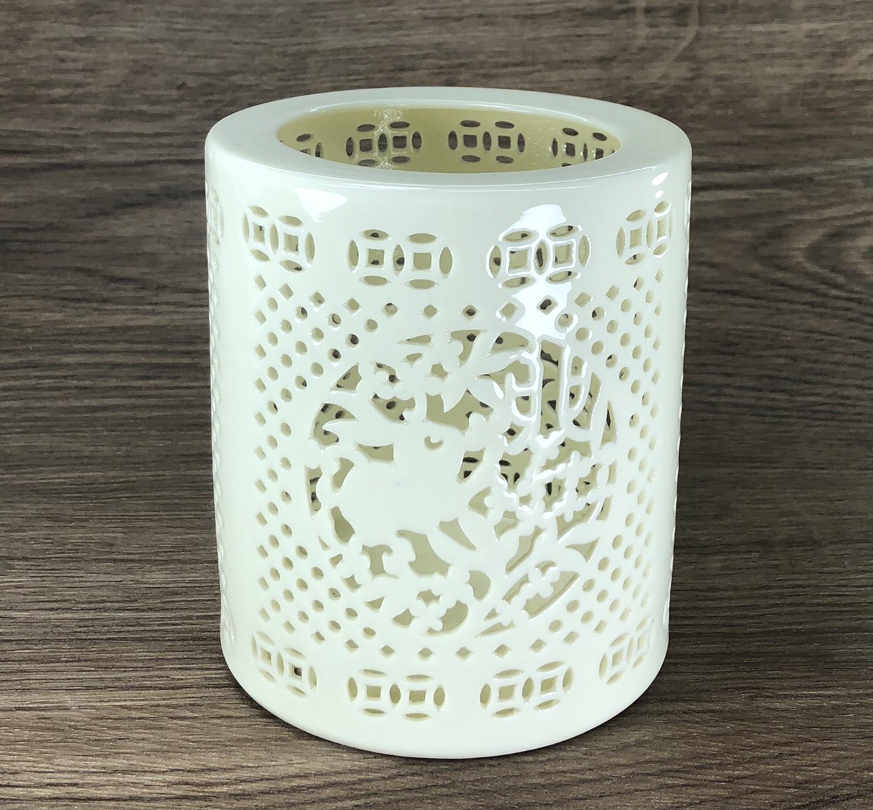 JINGDEZHEN 세라믹 조디악 토끼 펜 홀더 사무실 빈 연구 중국어 장식 스승의 날 선물 복고풍 장식-