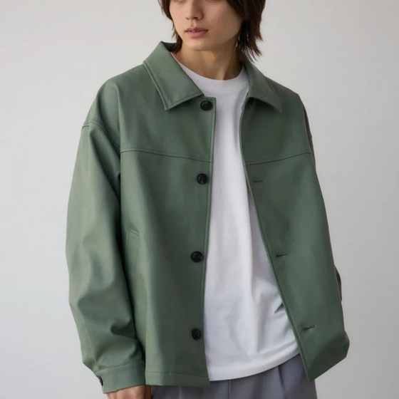 
Japanese brand autumn new style stylish casual lapel button men's leather jacket jacket 29758