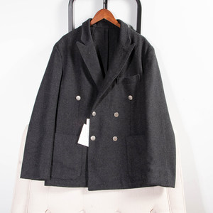 
Japanese brand new winter fashion quality lapel double-breasted wool double-sided woolen coat jacket 31926