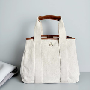 
Foreign trade original single-handed canvas bag new style women's simple color block canvas bag commuting storage bag trendy mother tote bag