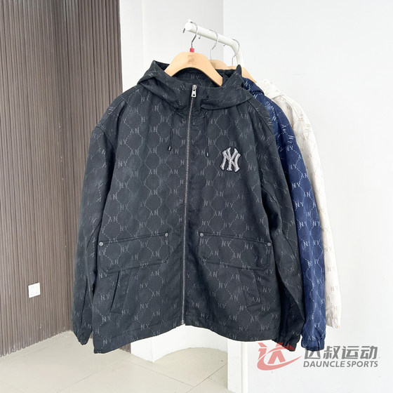 
25 new MLB couple jacket men and women NY diamond presbyterian print made old hooded sports jacket 3AWJM0554