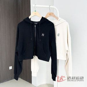 
25 new MLB jacket women's NY small label short zipper casual sweatshirt hooded sports jacket 3FTRB0254