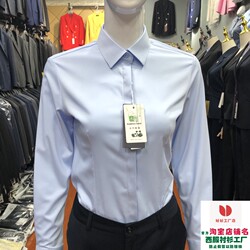 Light Blue Long-Sleeved Shirt for Women, Professional Stretch Bamboo Fiber Versatile Workwear for Office, Interview, Property Management, Women's Shirt