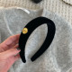 
Partyme handmade retro gold label velvet headband, high-end headband, round face slimming retro hair accessories