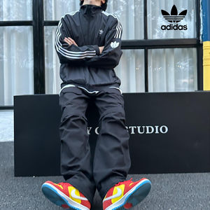 
Adidas Clover Jacket Men's Spring New Woven Windbreaker Basketball Retro American Stand-Link Jacket Men