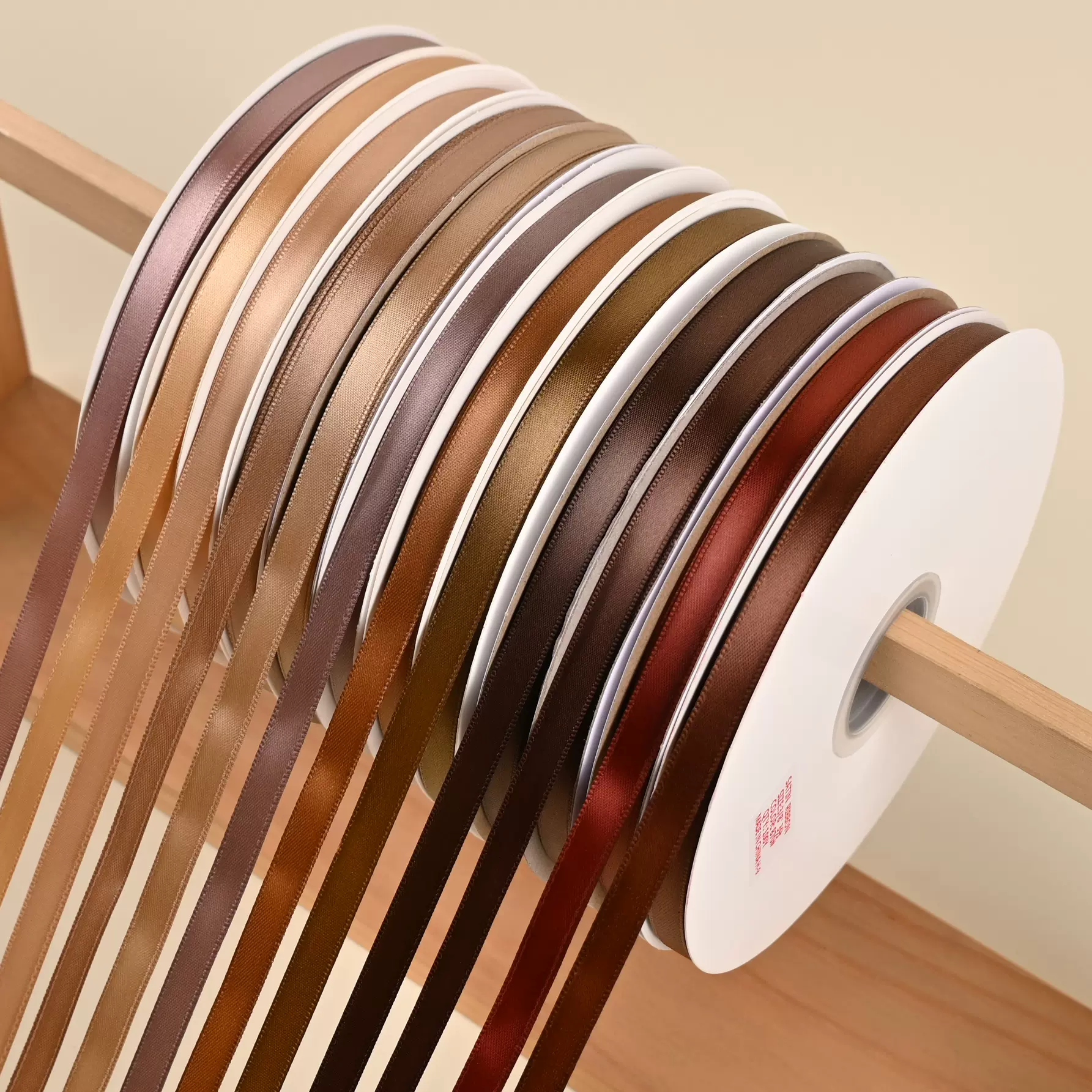 1cm厘米宽91米长咖色系加密缎带丝带绸布带咖啡色棕色褐色香槟色