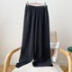 Quality goods! 32 Mmi thick heavy silk crepe black pants straight pants mulberry silk cropped pants women