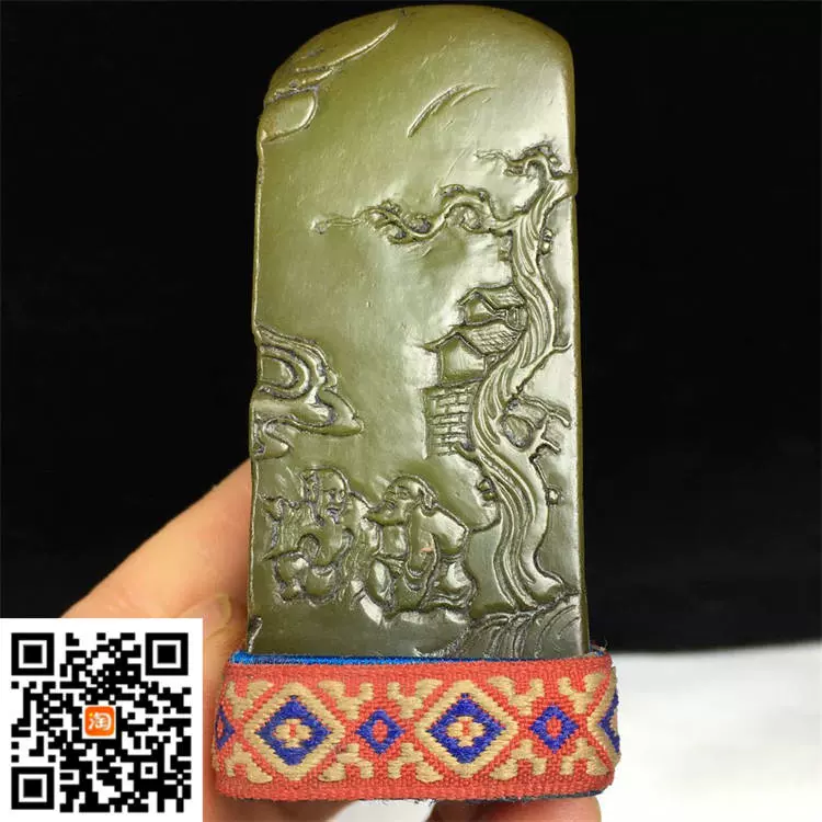 珍藏品寿山石田黄石雕刻三龙戏珠印章摆件石质坚硬透亮、镂空雕-Taobao 