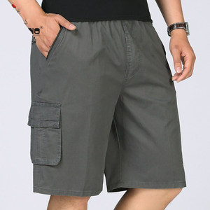 
Summer dad shorts men's outer wear thin middle-aged and elderly five-point pants pure polyester loose casual middle-aged large pants